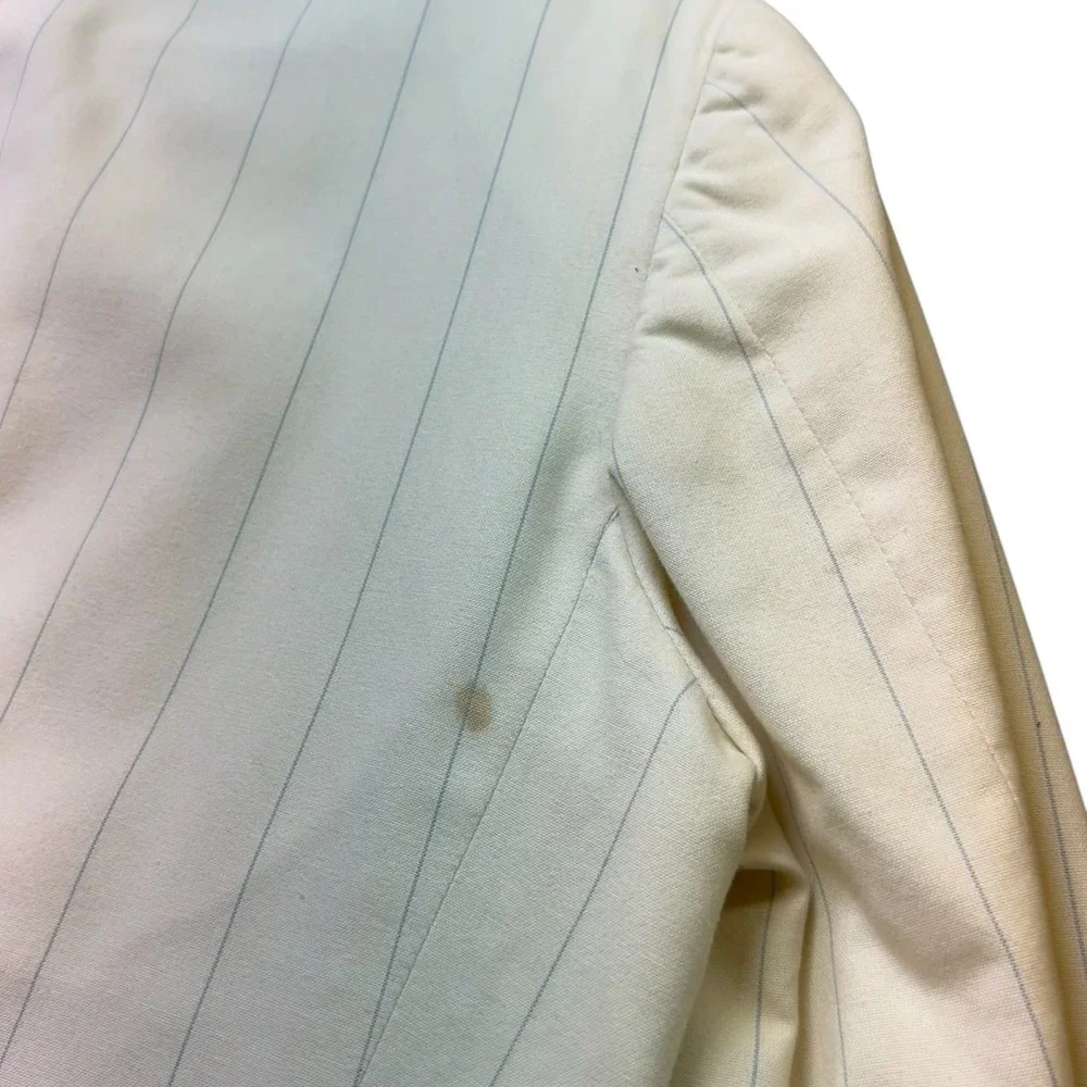 Vintage Polo Ralph Lauren Saks Fifth Avenue Ivory Pinstripe Blazer 42R USA